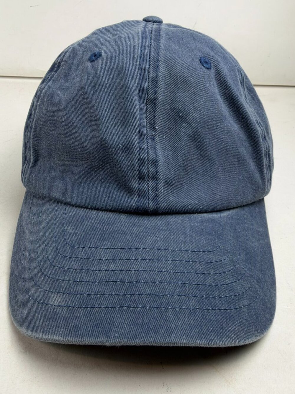UpWest Mens Baseball Hat Cap Washed Navy Blue Leather Strap One Size Casual